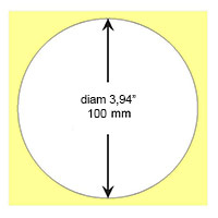Etichetta sintetica cerchio 100mm