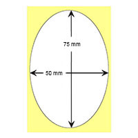 Etichetta sintetica  ovale 50mmx75mm