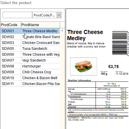 software-etichetta-alimentare